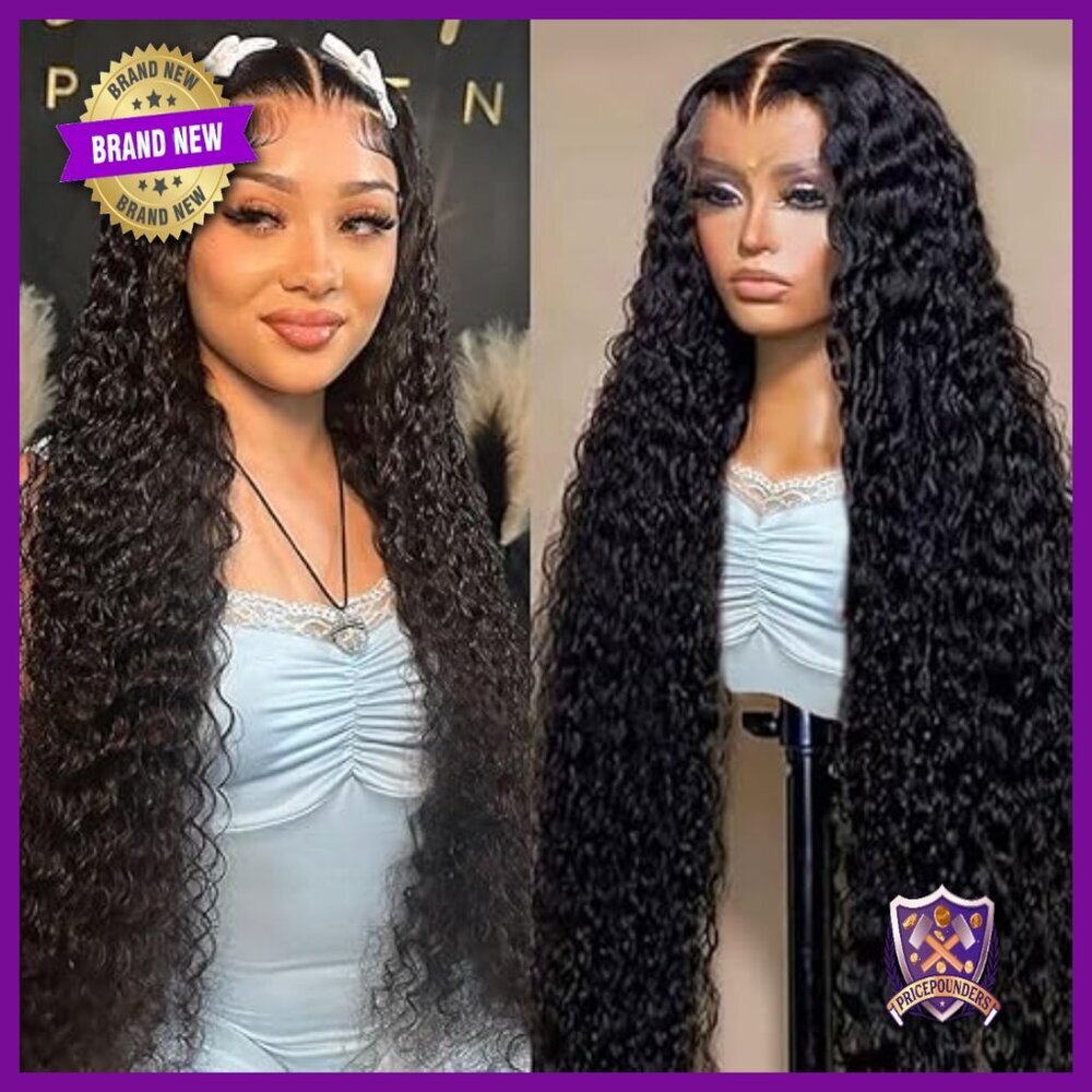 32 Inch 13x4 Lace Front Wig Human Hair Deep Wave 200% Density Glueless